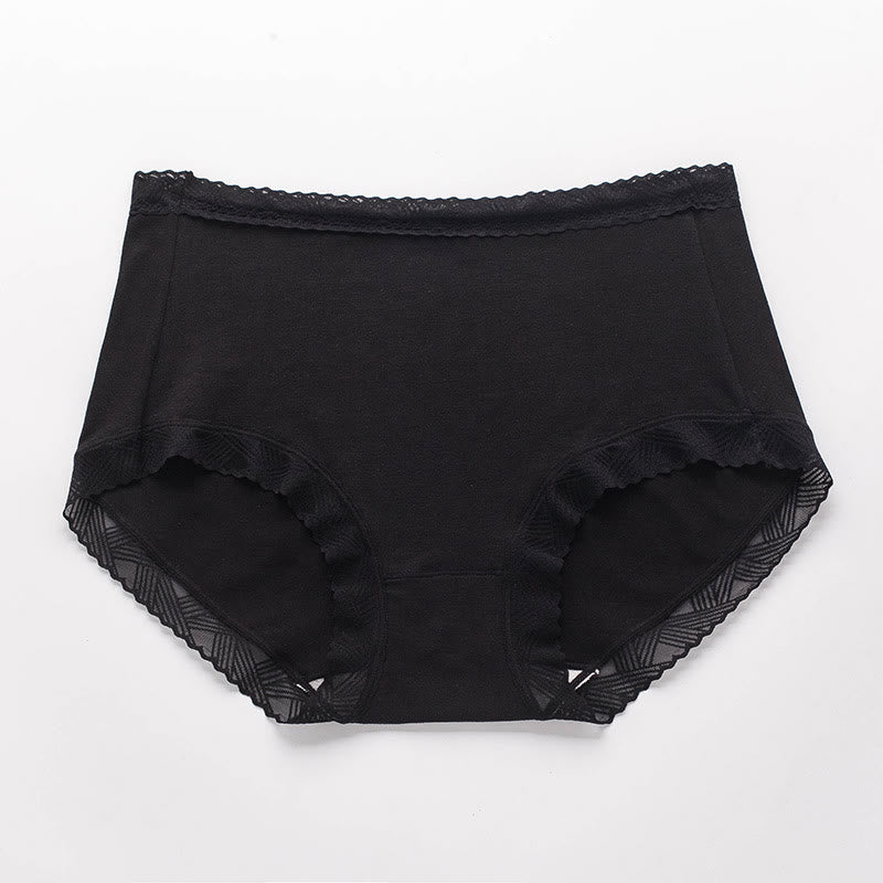 Einfache Baumwollslips mit hohem Bund (3er-Pack) - Schwarz - 3XL - image 4