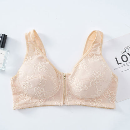 Dünner Tank-BH mit Spitze vorne und Reißverschluss in Übergröße