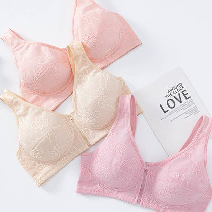 Dünner Tank-BH mit Spitze vorne und Reißverschluss in Übergröße