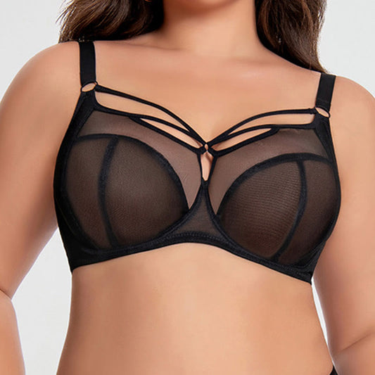 Push-up-Bügel-BH aus Mesh mit Anti-Sagging-Effekt in Übergröße