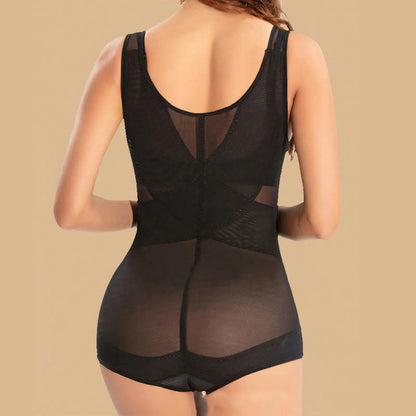Sexy Shapewear aus Netzstoff mit gekreuzten Trägern und Bauchkontrolle in Übergröße