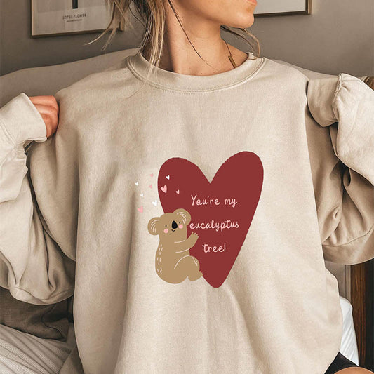 Sweatshirt mit Koalabär-Herz in Übergröße - Khaki - 3XL - image 0
