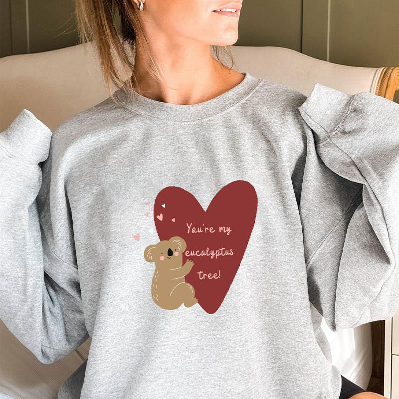 Sweatshirt mit Koalabär-Herz in Übergröße - Hellgrau - 3XL - image 1