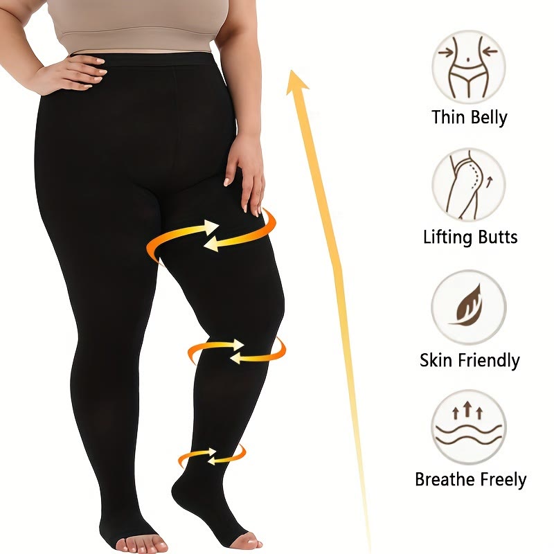 Medizinische Kompressionsstrumpfhose ohne Zehen in Übergröße (15–20 mmHg) - image 4