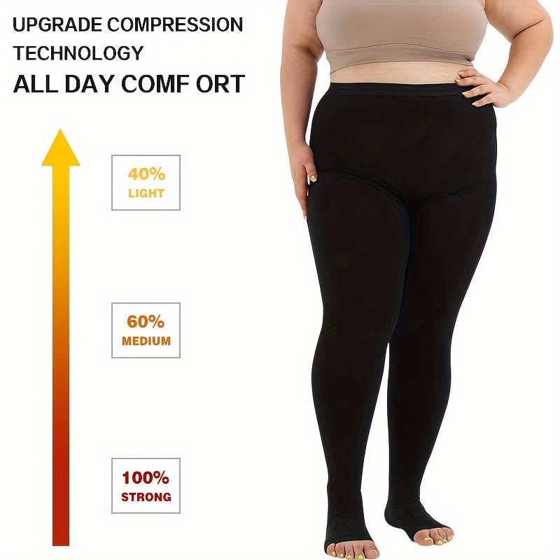 Medizinische Kompressionsstrumpfhose ohne Zehen in Übergröße (15–20 mmHg) - image 4