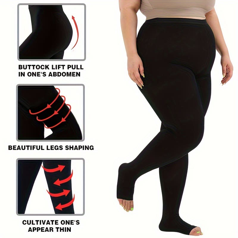 Medizinische Kompressionsstrumpfhose ohne Zehen in Übergröße (15–20 mmHg) - image 6