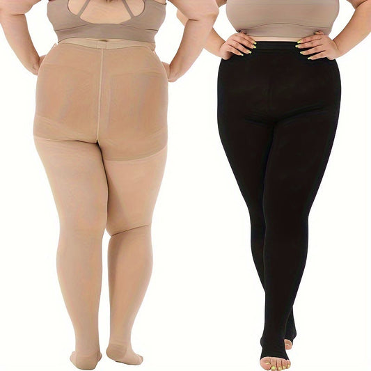 Medizinische Kompressionsstrumpfhose ohne Zehen in Übergröße (15–20 mmHg) - image 0