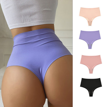 Nahtloser Tanga aus Eisseide mit hoher Taille in Übergröße (3er-Pack)