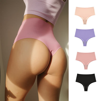 Nahtloser Tanga aus Eisseide mit hoher Taille in Übergröße (3er-Pack)