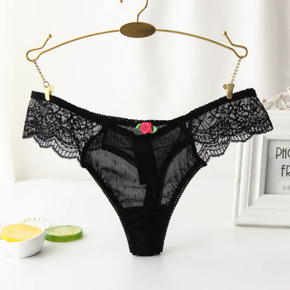 Sexy Spitzen-Rosen-String in Übergröße (3er-Pack)