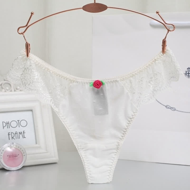 Sexy Spitzen-Rosen-String in Übergröße (3er-Pack)