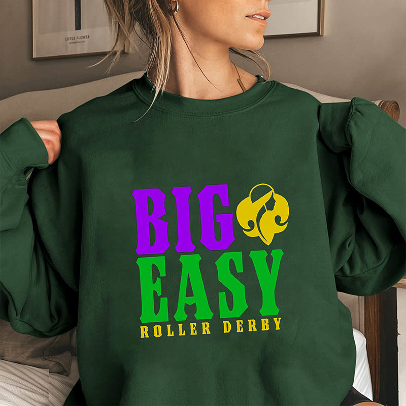Großes, einfaches Roller-Derby-Sweatshirt in Übergröße - Dunkelgrün - 3XL - image 4