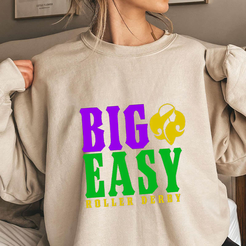 Großes, einfaches Roller-Derby-Sweatshirt in Übergröße - Khaki - 3XL - image 0
