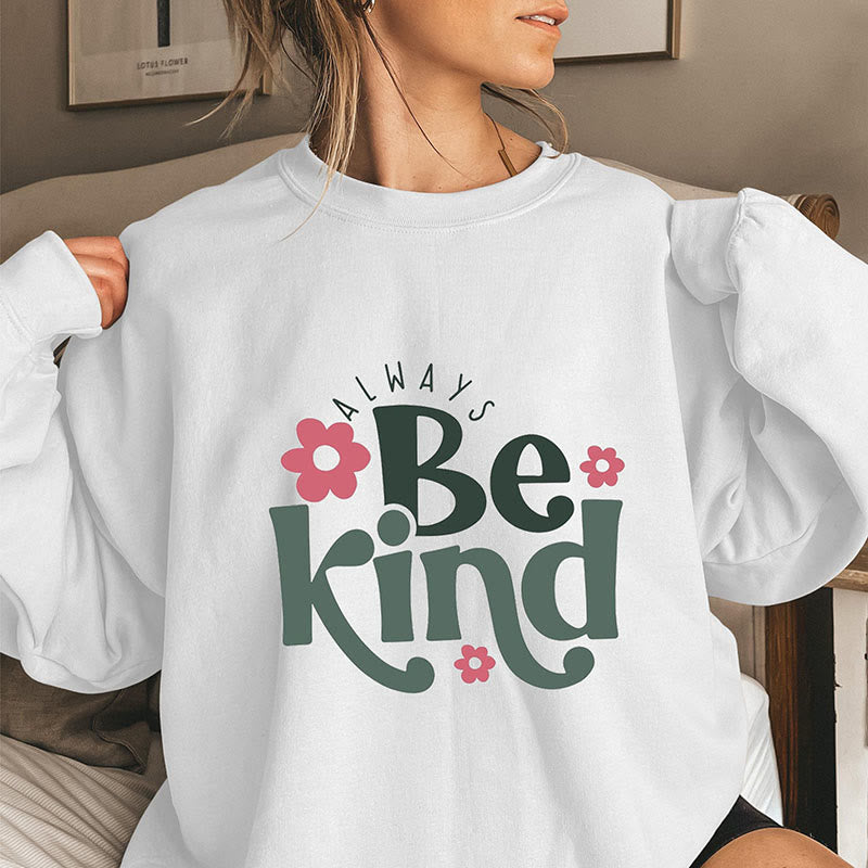 Sweatshirt „Always Be Kind“ in Übergröße - Weiß - 3XL - image 3