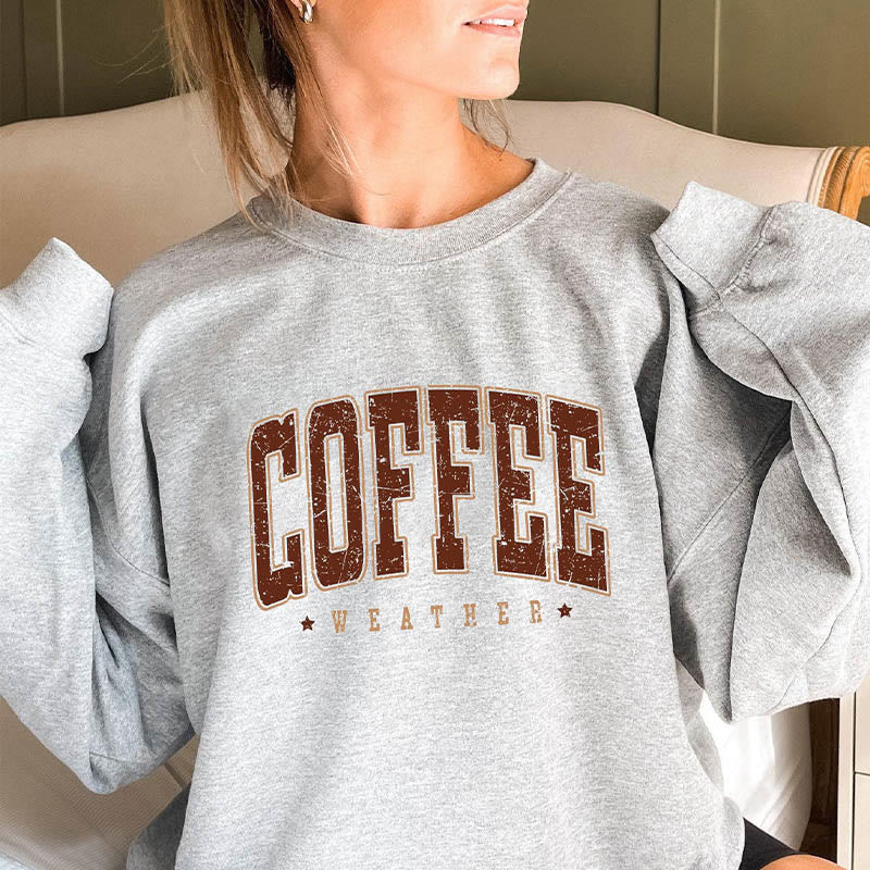Coffee Weather Sweatshirt in Übergröße - Hellgrau - 3XL - image 1