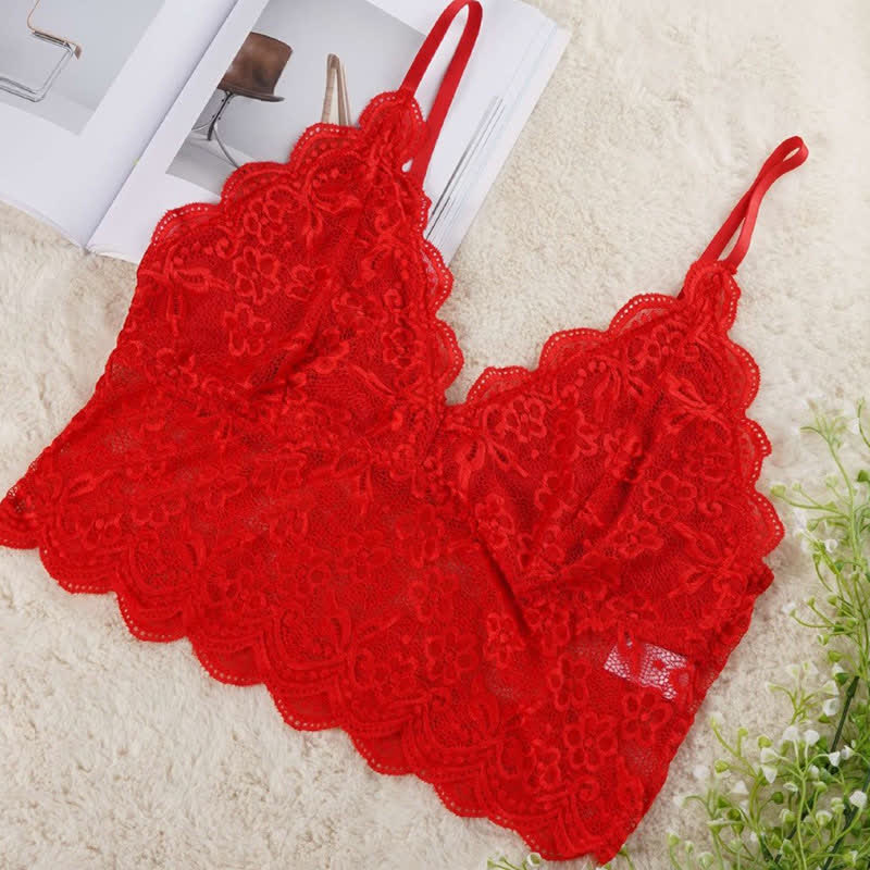 Sexy, enger Straps-BH aus französischer Spitze in Übergröße ohne Bügel