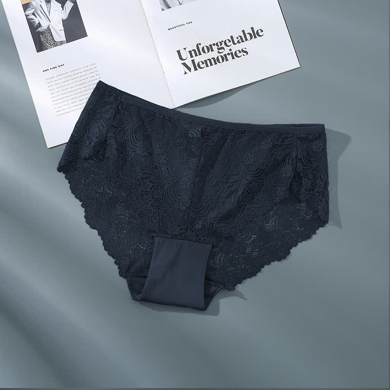 Sexy, halbtransparente Spitzenhöschen mit hoher Taille in Übergröße (3er-Pack)