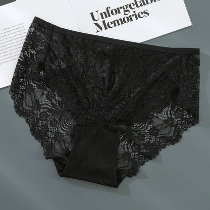 Sexy, halbtransparente Spitzenhöschen mit hoher Taille in Übergröße (3er-Pack)