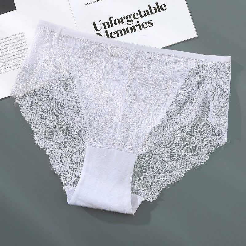 Sexy, halbtransparente Spitzenhöschen mit hoher Taille in Übergröße (3er-Pack)