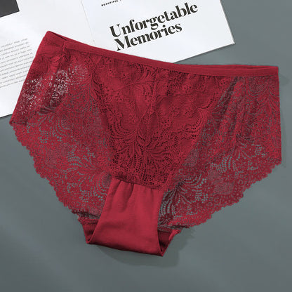 Sexy, halbtransparente Spitzenhöschen mit hoher Taille in Übergröße (3er-Pack)