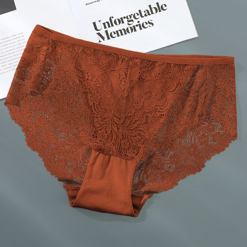 Sexy, halbtransparente Spitzenhöschen mit hoher Taille in Übergröße (3er-Pack)