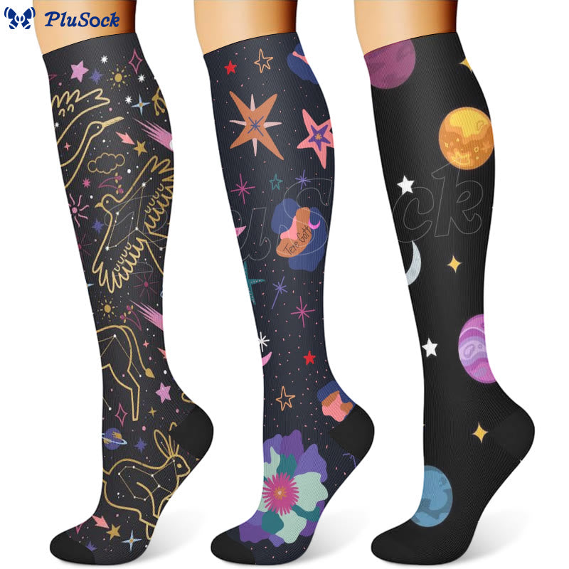 Universe Planet Kompressionsstrümpfe (3 Paar)