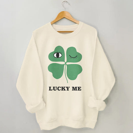 Sweatshirt „Lucky Me“ in Übergröße - Aprikose - 3XL - image 0