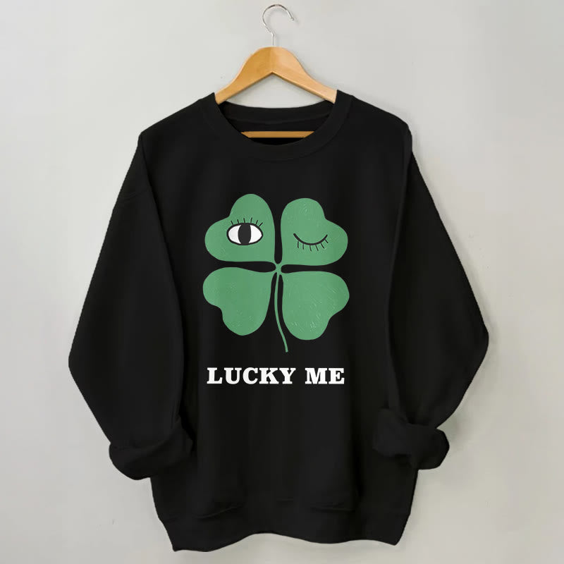 Sweatshirt „Lucky Me“ in Übergröße - Schwarz - 3XL - image 3