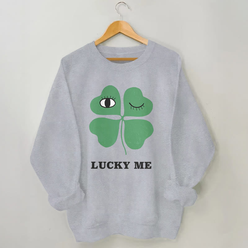 Sweatshirt „Lucky Me“ in Übergröße - Grau - 3XL - image 2
