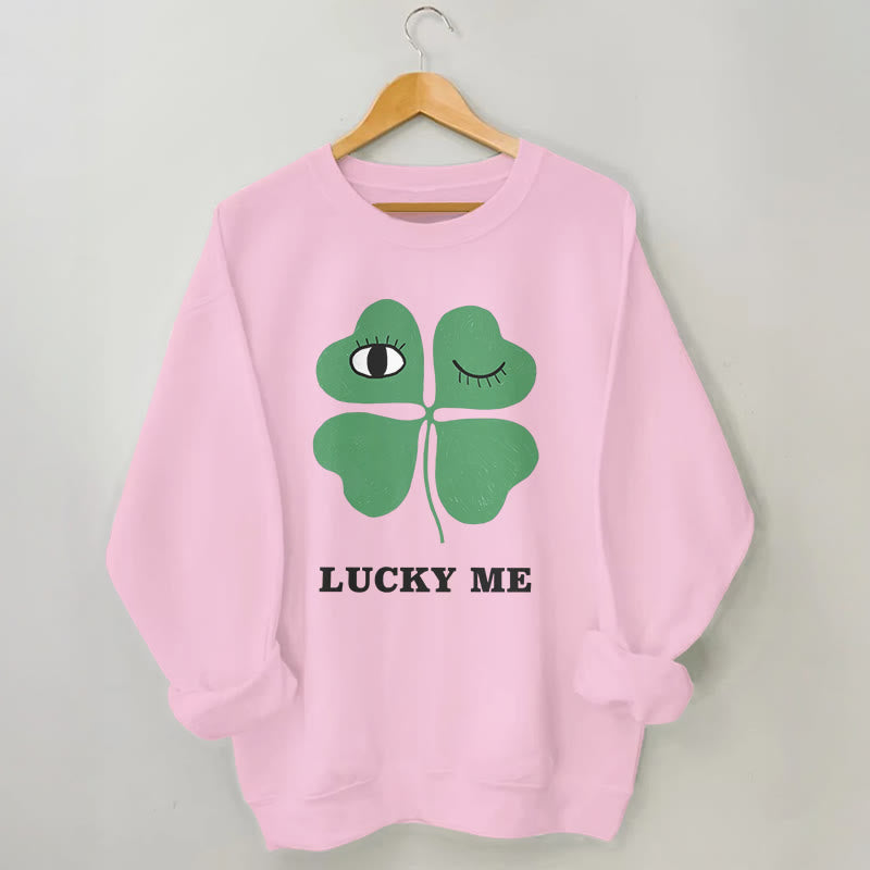 Sweatshirt „Lucky Me“ in Übergröße - Rosa - 3XL - image 4