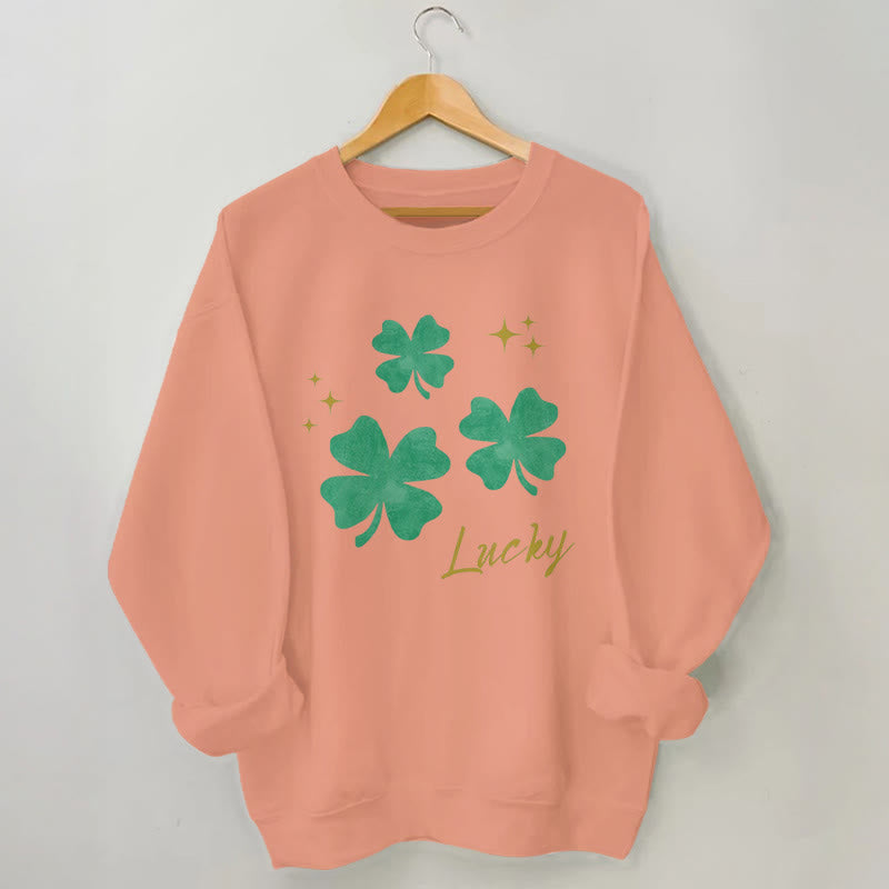 Sweatshirt mit vierblättrigem Kleeblatt in Übergröße - Orange - 3XL - image 5