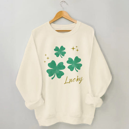 Sweatshirt mit vierblättrigem Kleeblatt in Übergröße - Aprikose - 3XL - image 0