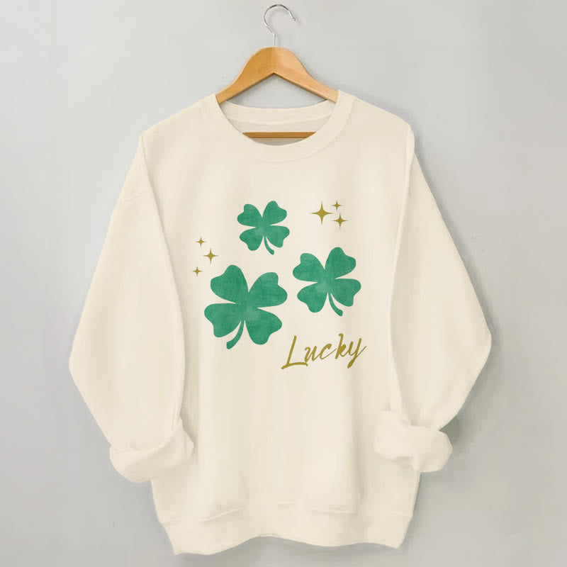 Sweatshirt mit vierblättrigem Kleeblatt in Übergröße - Aprikose - 3XL - image 0
