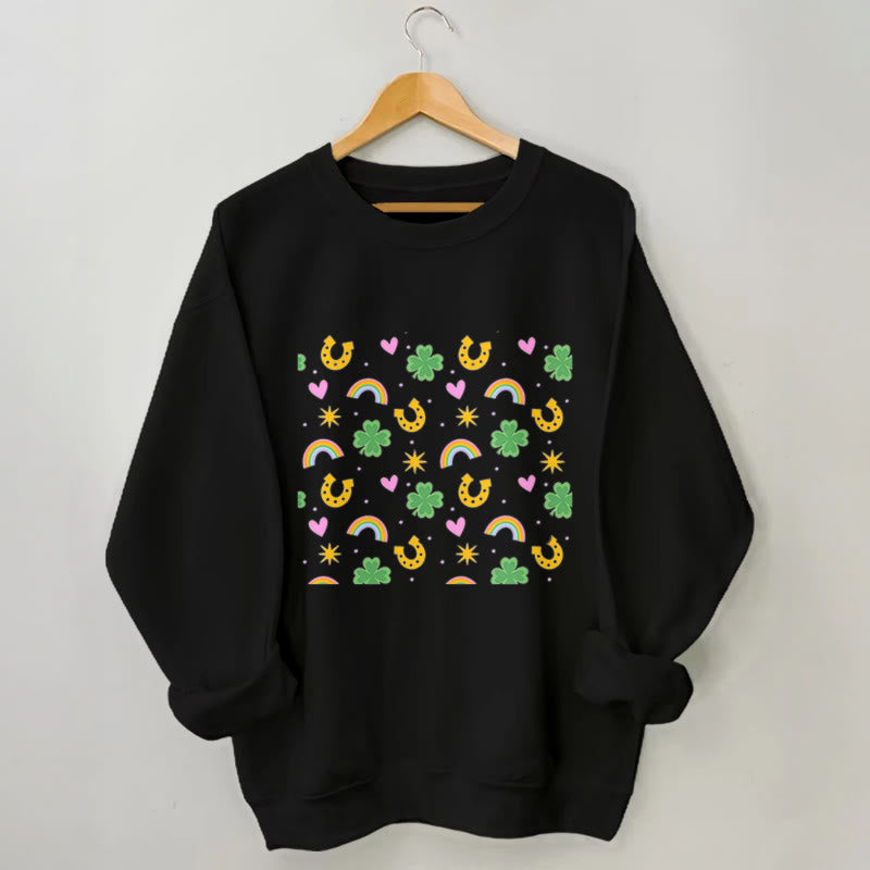 Rosa Sweatshirt mit Herzmotiv in Übergröße - Schwarz - 3XL - image 2