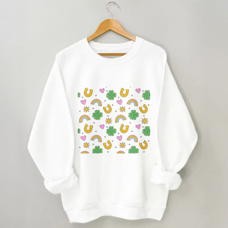 Rosa Sweatshirt mit Herzmotiv in Übergröße - Weiß - 3XL - image 4