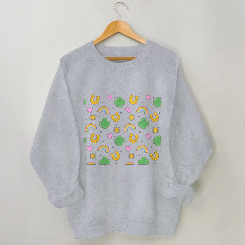 Rosa Sweatshirt mit Herzmotiv in Übergröße - Grau - 3XL - image 1
