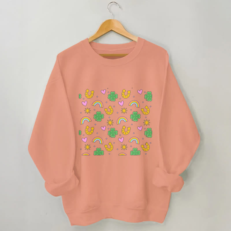 Rosa Sweatshirt mit Herzmotiv in Übergröße - Orange - 3XL - image 6