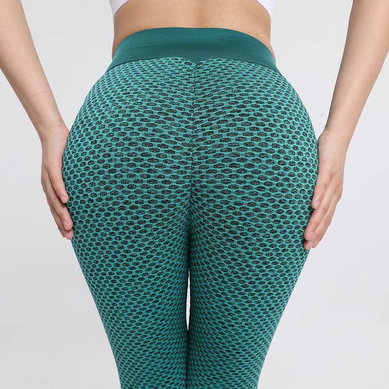 Leggings mit hohem Bund und Wabenmuster für Yoga und Fitness - image 6