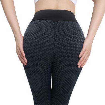 Leggings mit hohem Bund und Wabenmuster für Yoga und Fitness - image 8
