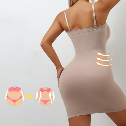 Sexy nahtloser einteiliger Hüftrock mit Hosenträgern