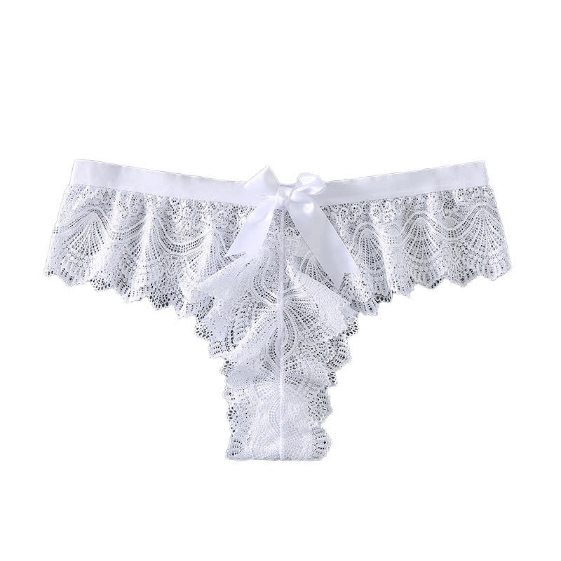 Sexy Low Rise-Tanga aus Spitze mit Schleife (3er-Pack)