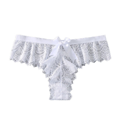 Sexy Low Rise-Tanga aus Spitze mit Schleife (3er-Pack)