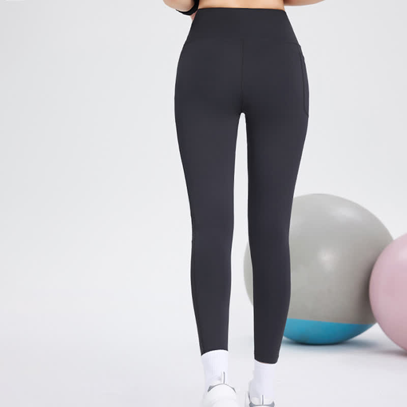 Yoga-Leggings in Übergröße mit hohem Bund und Mesh-Einsätzen - image 5