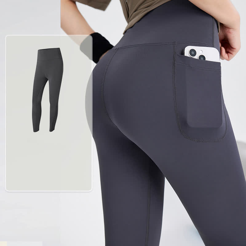 Yoga-Leggings in Übergröße mit hohem Bund und Mesh-Einsätzen - Grau - 4XL - image 3