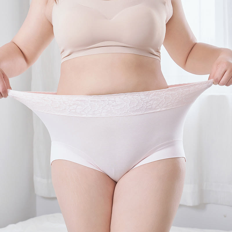 Baumwoll-Slip mit Spitze in Übergröße (2er-Pack)