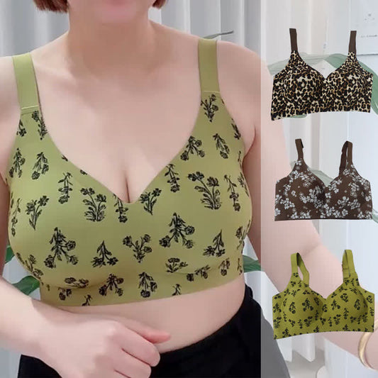 Push-up-BH mit Leoparden- und Blumenmuster, kabellos - image 0