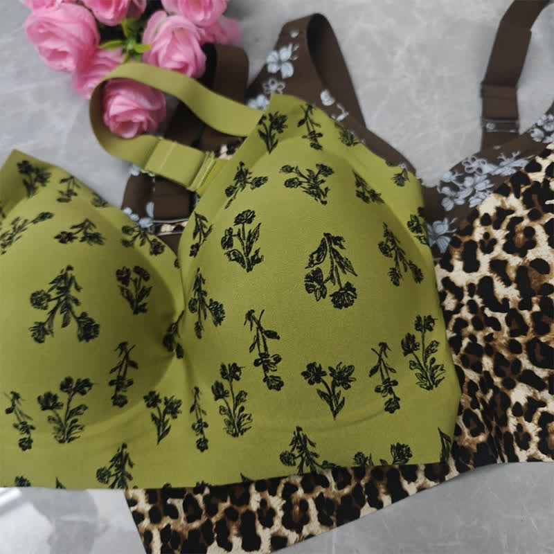 Push-up-BH mit Leoparden- und Blumenmuster, kabellos - image 5