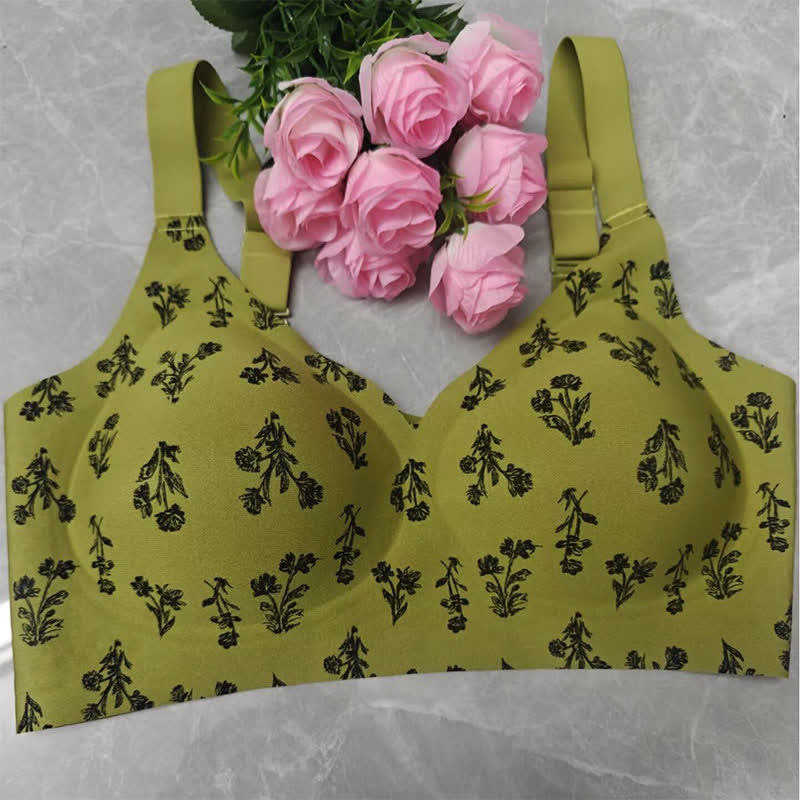 Push-up-BH mit Leoparden- und Blumenmuster, kabellos - Grün - 5XL - image 6