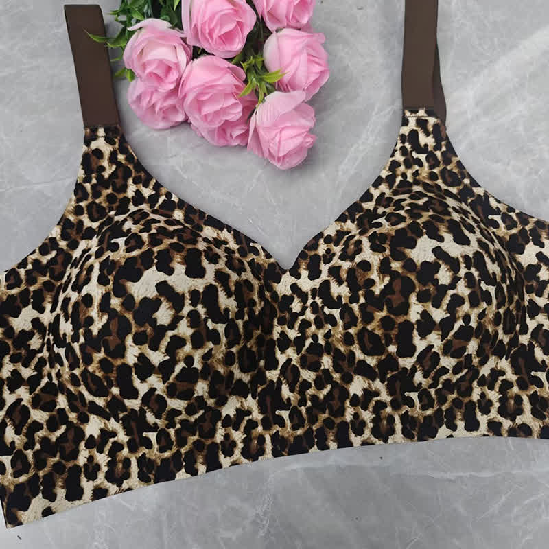 Push-up-BH mit Leoparden- und Blumenmuster, kabellos - Leopard - 5XL - image 10