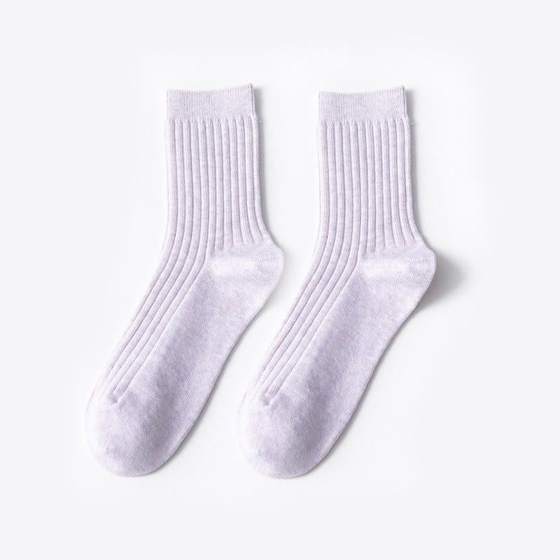 Einfarbige, lässige Viertelsocken aus Baumwolle (6 Paar) - Hellviolett - EU37-40 (US4-7) - image 2